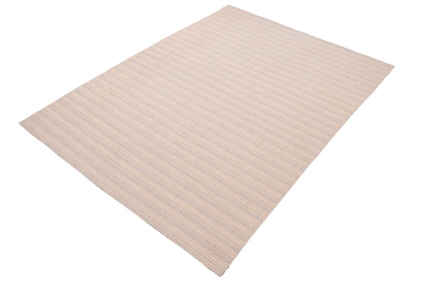 handmade Modern Kilim Tan Gray Hand-Woven RECTANGLE 100% WOOL area rug 5x8
