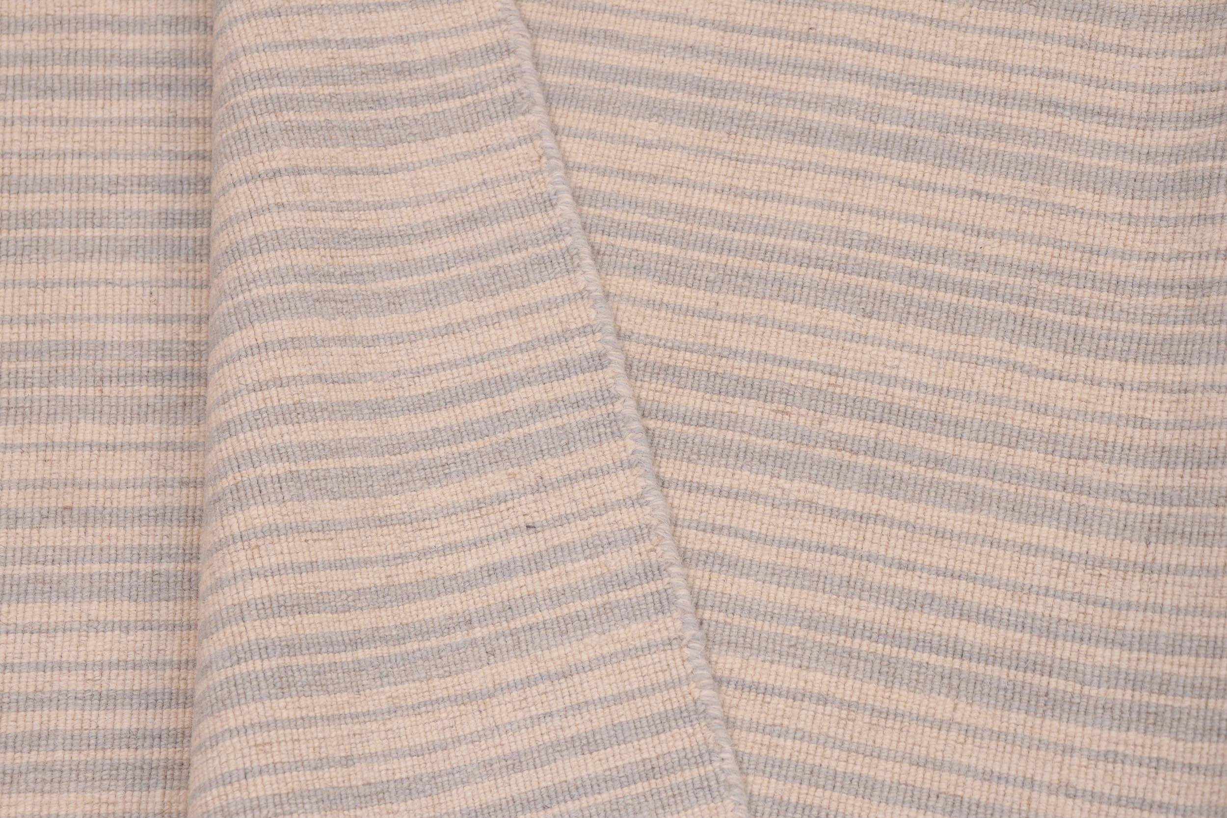 handmade Modern Kilim Tan Gray Hand-Woven RECTANGLE 100% WOOL area rug 5x8