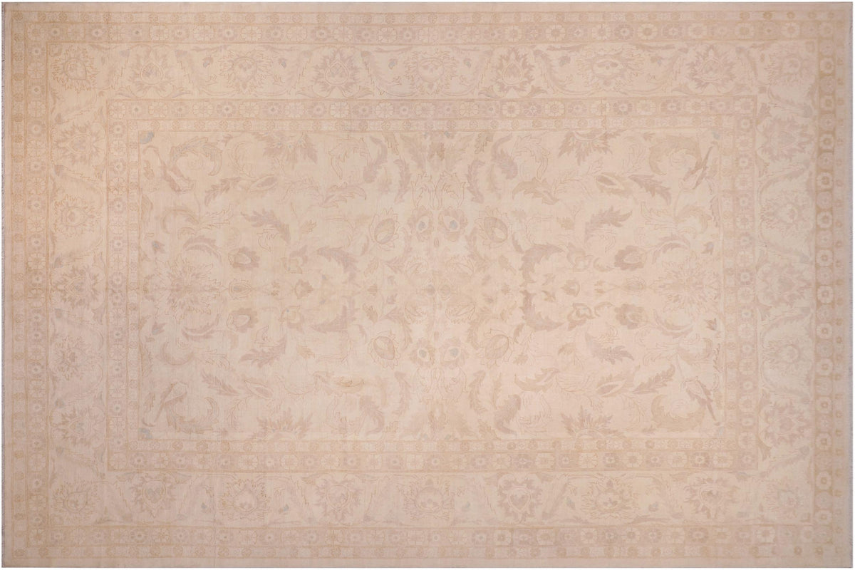 handmade Traditional Kafkaz Ivory Ivory Hand Knotted RECTANGLE 100% WOOL area rug 12x18