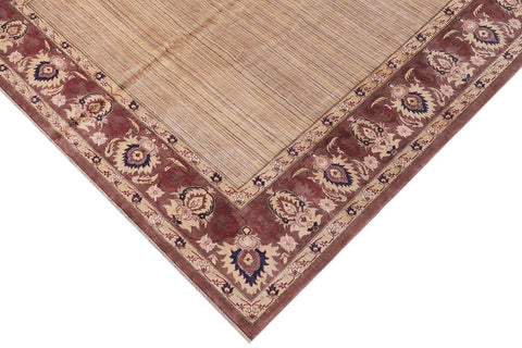 handmade Traditional Kafkaz Tan Brown Hand Knotted RECTANGLE 100% WOOL area rug 12X15
