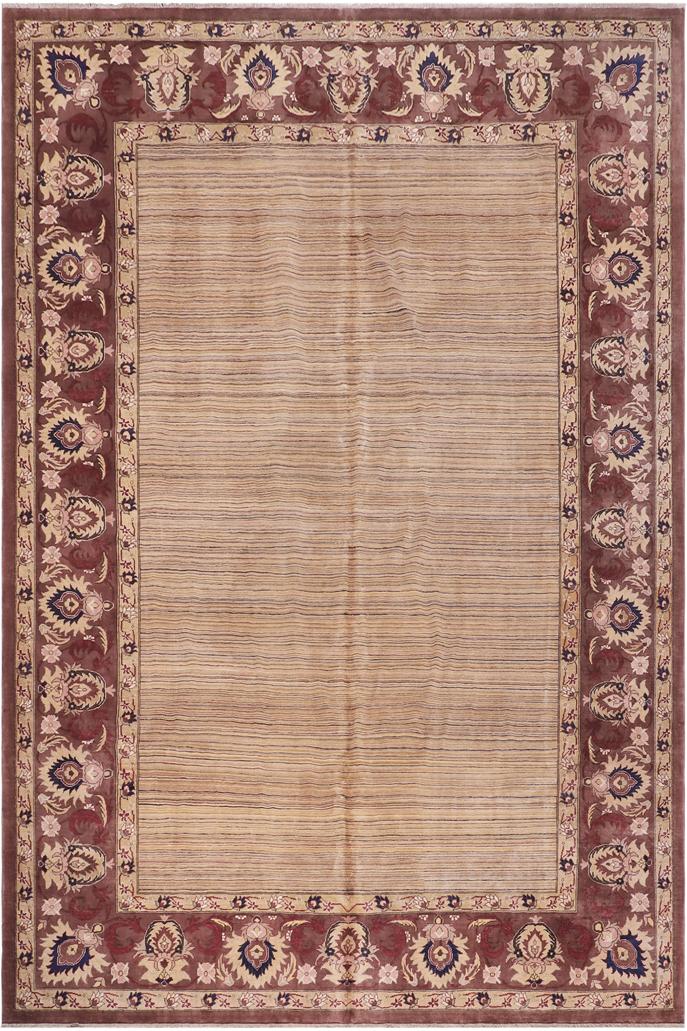 handmade Traditional Kafkaz Tan Brown Hand Knotted RECTANGLE 100% WOOL area rug 12X15