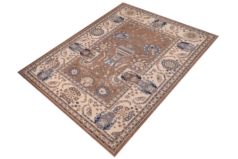 handmade Traditional Kafkaz Brown Ivory Hand Knotted RECTANGLE 100% WOOL area rug 11x15