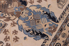 handmade Traditional Kafkaz Brown Ivory Hand Knotted RECTANGLE 100% WOOL area rug 11X15