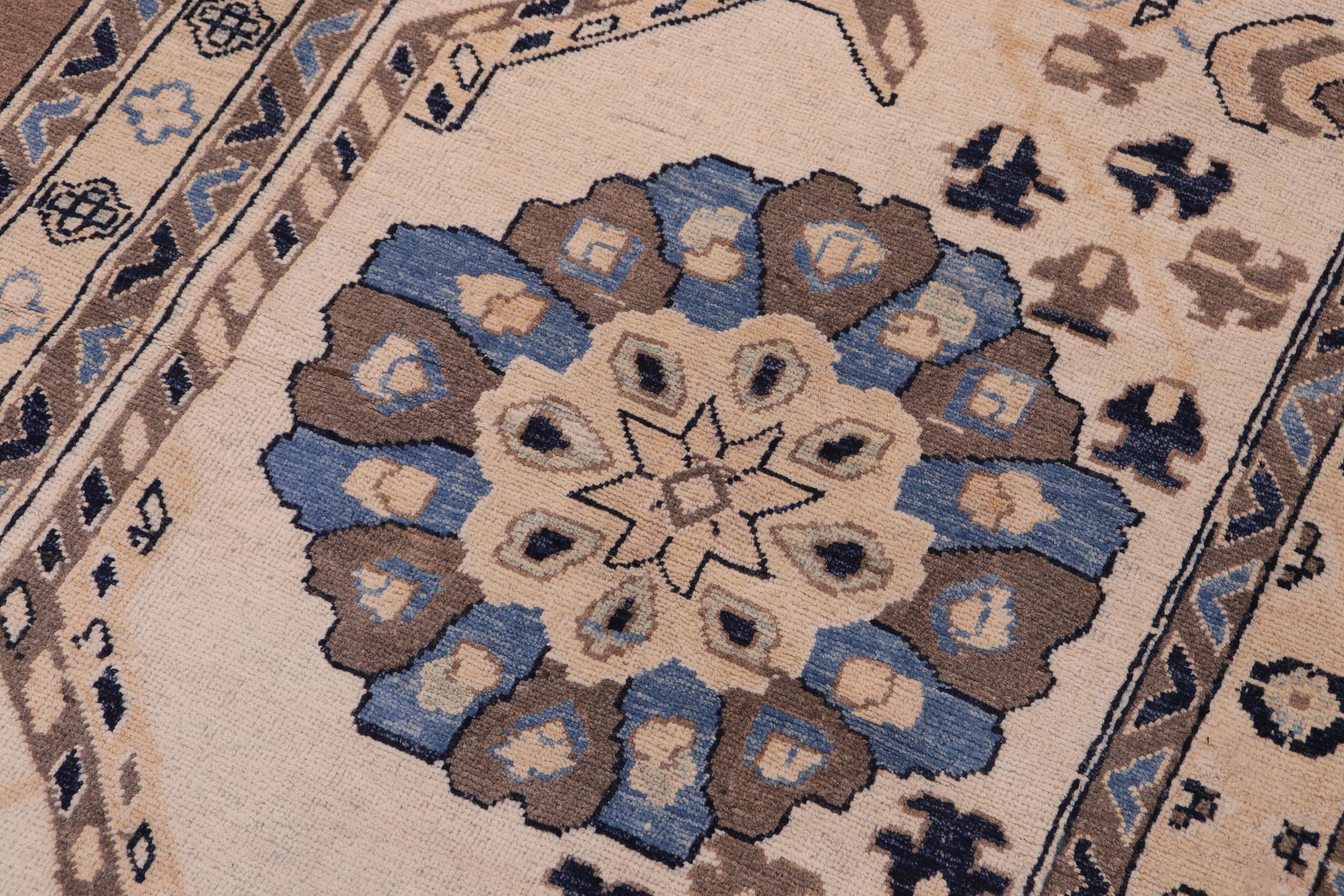 handmade Traditional Kafkaz Brown Ivory Hand Knotted RECTANGLE 100% WOOL area rug 11x15
