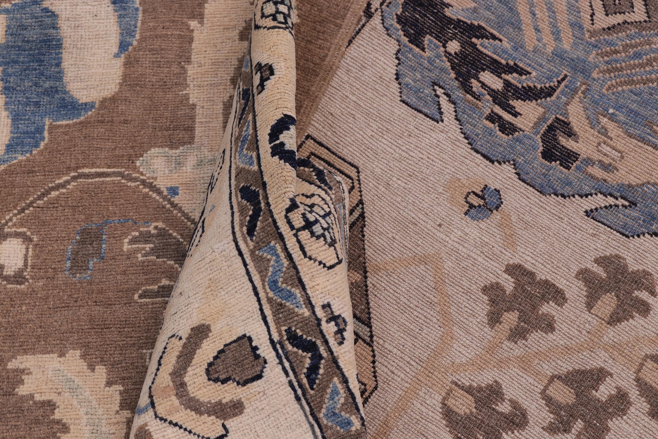 handmade Traditional Kafkaz Brown Ivory Hand Knotted RECTANGLE 100% WOOL area rug 11x15