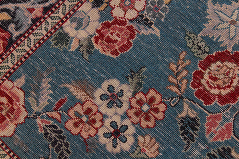 handmade Traditional Gulab Teal Green Blue Hand Knotted RUNNER 100% WOOL area rug 3' x 18'