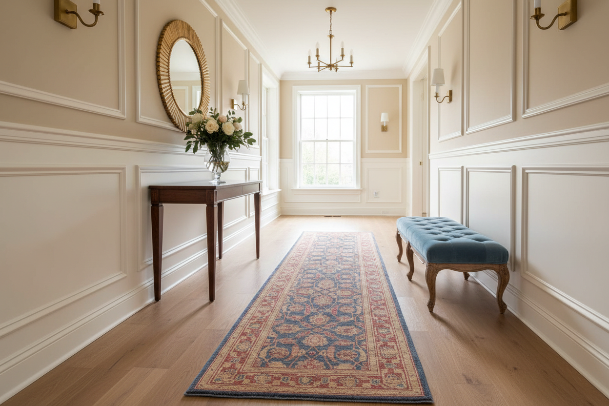 handmade Transitional Kafkaz Blue Red Hand Knotted RUNNER 100% WOOL area rug 3' x 15'