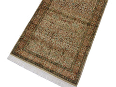 handmade Traditional Tabriz Taupe Gold Hand Knotted RUNNER 100% WOOL area rug 3x9
