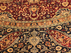 handmade Traditional Kashan Red Blue Hand Knotted ROUND 100% WOOL area rug 12x12