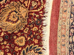 handmade Traditional Kashan Red Blue Hand Knotted ROUND 100% WOOL area rug 12x12