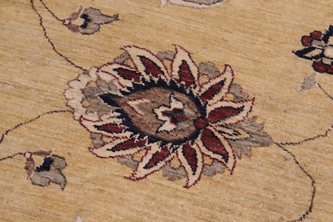 handmade Traditional Kafkaz Gold Blue Hand Knotted RECTANGLE 100% WOOL area rug 12X17