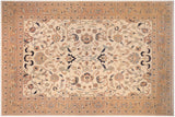 handmade Traditional Kafkaz Ivory Orange Hand Knotted RECTANGLE 100% WOOL area rug 13 x 17
