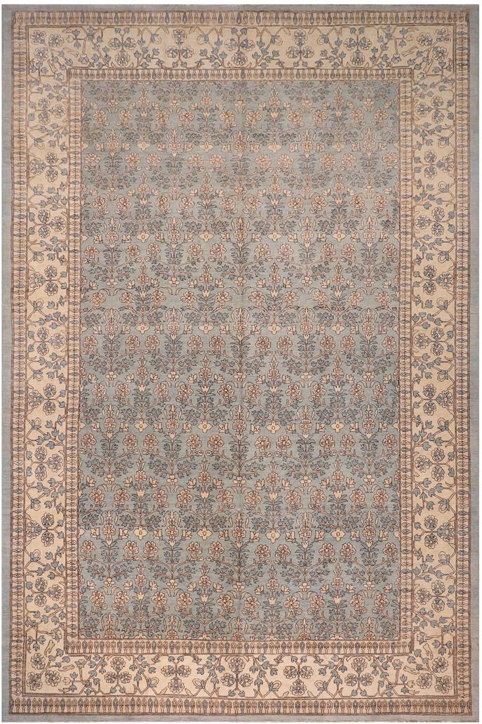 handmade Transitional Kafkaz Lt. Green Lt. Green Hand Knotted RECTANGLE 100% WOOL area rug 12X18