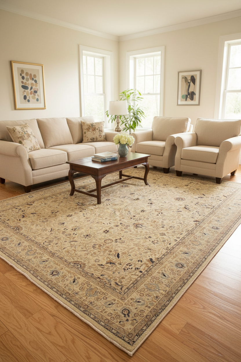 handmade Transitional Tabriz Taupe Blue Hand Knotted RECTANGLE 100% WOOL area rug 9x12