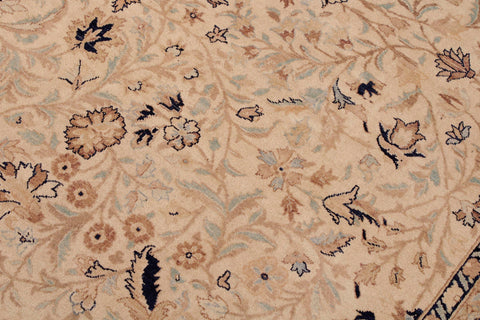 handmade Transitional Tabriz Taupe Blue Hand Knotted RECTANGLE 100% WOOL area rug 9x12