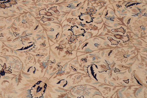 handmade Transitional Tabriz Taupe Blue Hand Knotted RECTANGLE 100% WOOL area rug 9x12