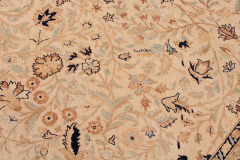handmade Transitional Tabriz Taupe Blue Hand Knotted RECTANGLE 100% WOOL area rug 9 x 12