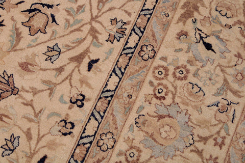handmade Transitional Tabriz Taupe Blue Hand Knotted RECTANGLE 100% WOOL area rug 9x12