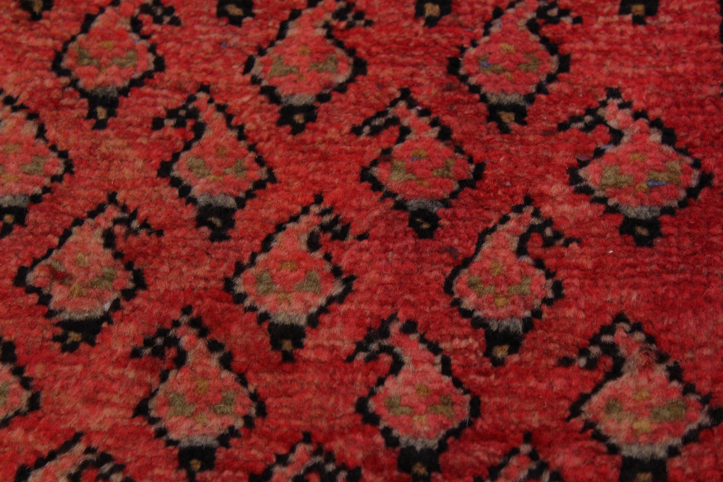 handmade Geometric Antique Persian Pink Ivory Hand Knotted RUNNER 100% WOOL area rug 3x10