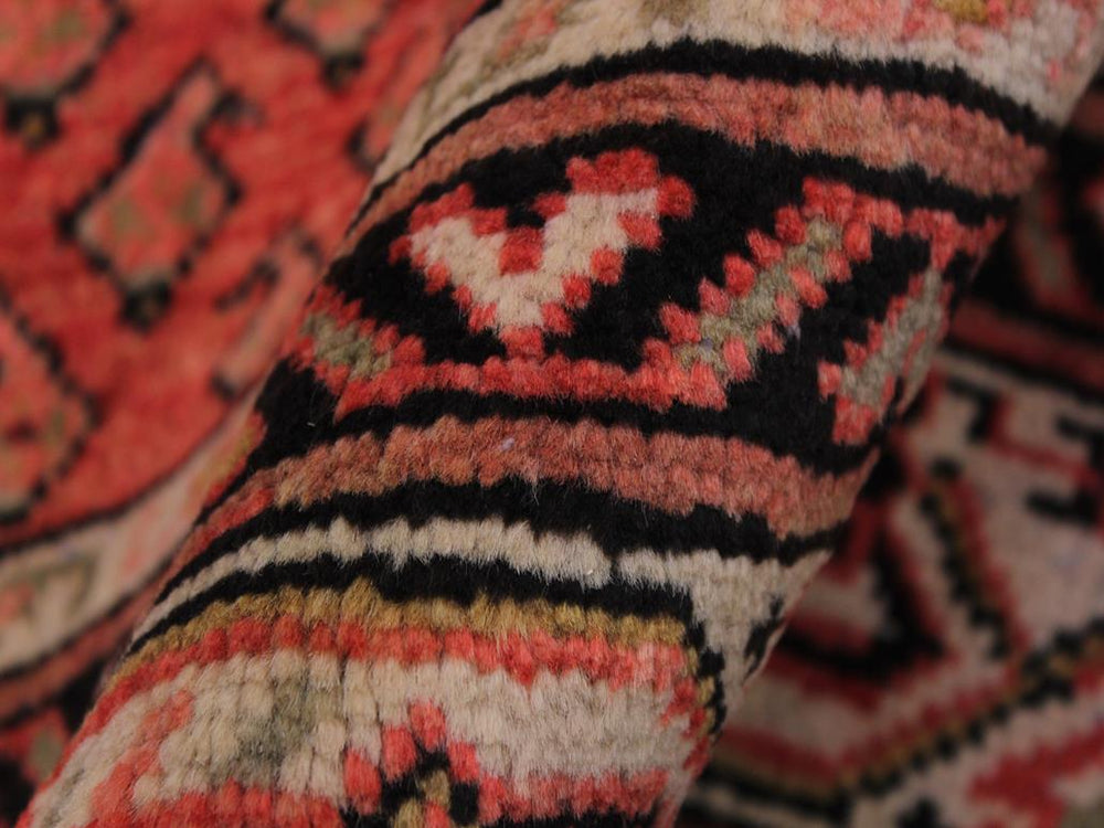 handmade Geometric Persian Pink Ivory Hand Knotted RUNNER 100% WOOL area rug 3x10