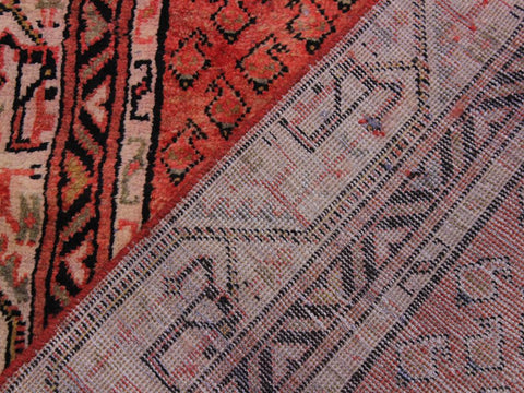 handmade Geometric Persian Pink Ivory Hand Knotted RUNNER 100% WOOL area rug 3x10