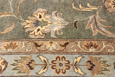 handmade Traditional Design Green Tan Hand Knotted RECTANGLE 100% WOOL area rug 12' x 15'