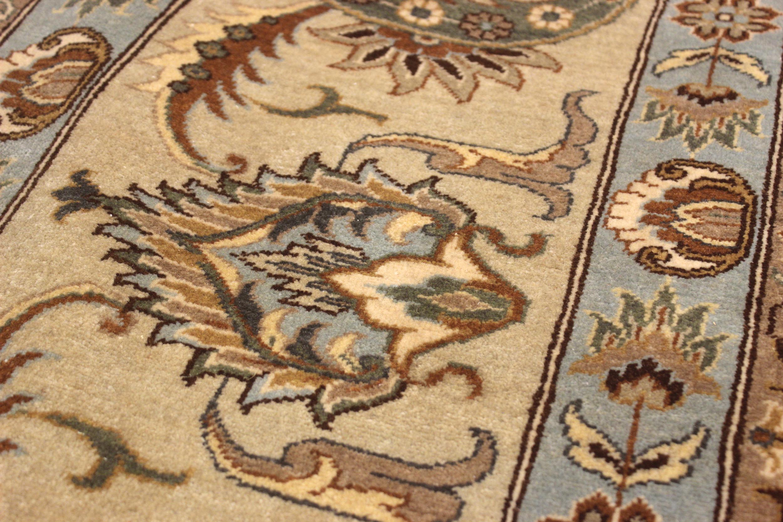 handmade Traditional Design Green Tan Hand Knotted RECTANGLE 100% WOOL area rug 12' x 15'