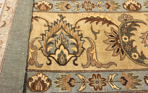 handmade Traditional Design Green Tan Hand Knotted RECTANGLE 100% WOOL area rug 12' x 15'