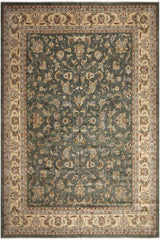 handmade Transitional Design Green Tan Hand Knotted RECTANGLE 100% WOOL area rug 12'X15'