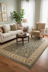 handmade Transitional Design Green Tan Hand Knotted RECTANGLE 100% WOOL area rug 12'X15'