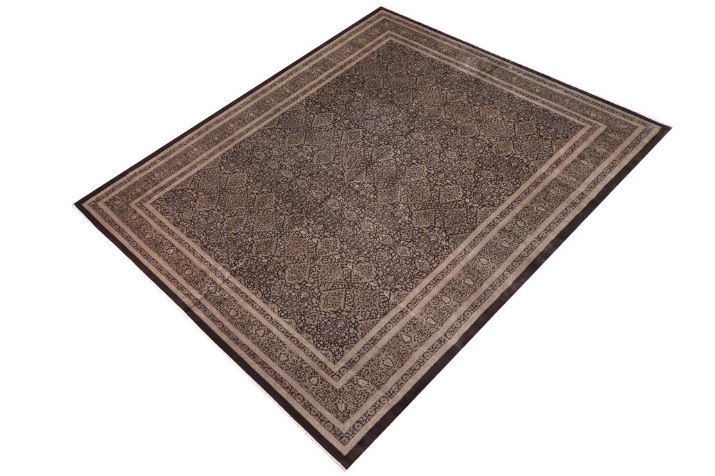 handmade Transitional Design Brown Green Hand Knotted RECTANGLE 100% WOOL area rug 12'X17'
