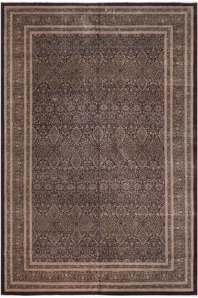 handmade Transitional Design Brown Green Hand Knotted RECTANGLE 100% WOOL area rug 12'X17'