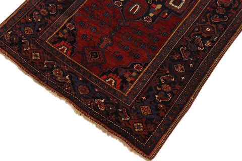handmade Geometric Antique Kafkaz Red Blue Hand Knotted RECTANGLE 100% WOOL area rug 5x7