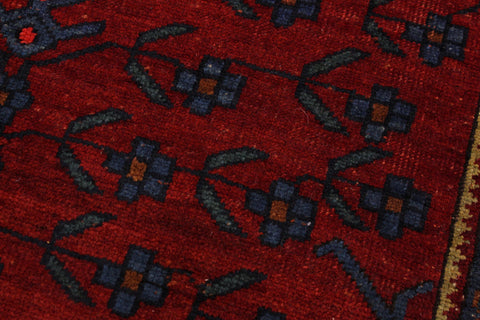 handmade Geometric Antique Kafkaz Red Blue Hand Knotted RECTANGLE 100% WOOL area rug 5x7