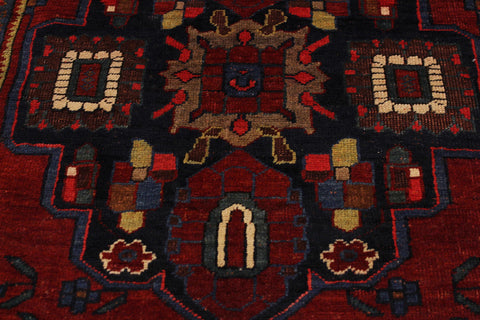 handmade Geometric Antique Kafkaz Red Blue Hand Knotted RECTANGLE 100% WOOL area rug 5x7