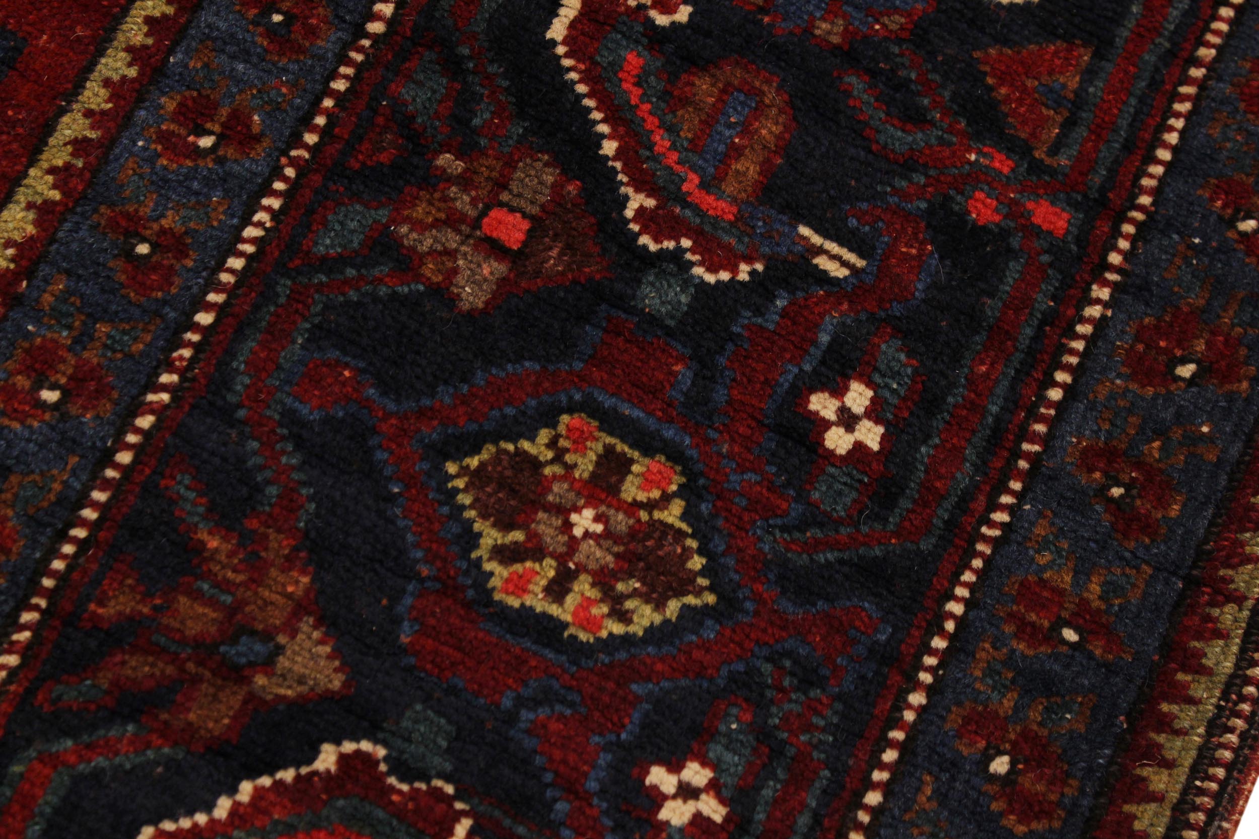 handmade Geometric Antique Kafkaz Red Blue Hand Knotted RECTANGLE 100% WOOL area rug 5x7