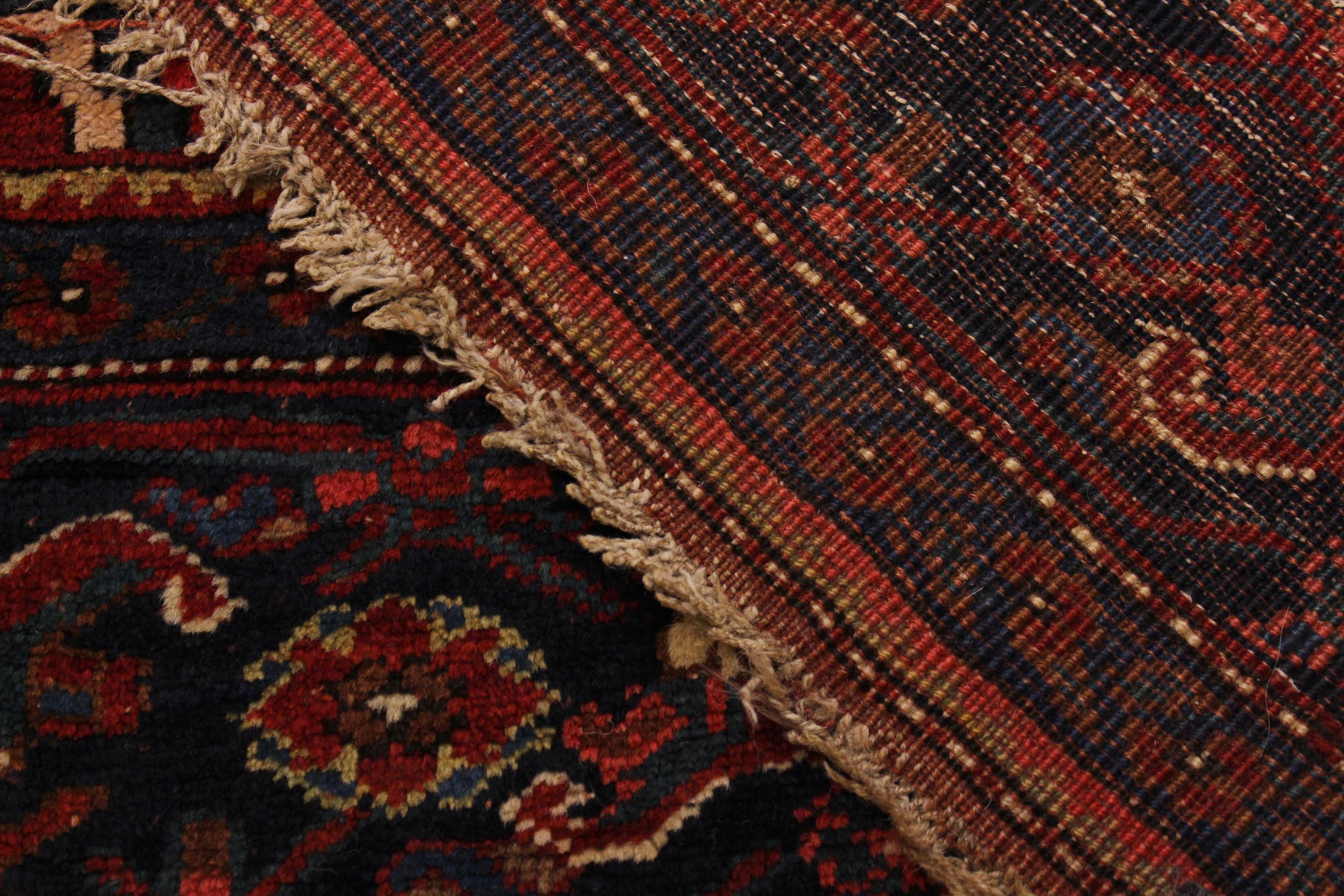 handmade Geometric Antique Kafkaz Red Blue Hand Knotted RECTANGLE 100% WOOL area rug 5x7