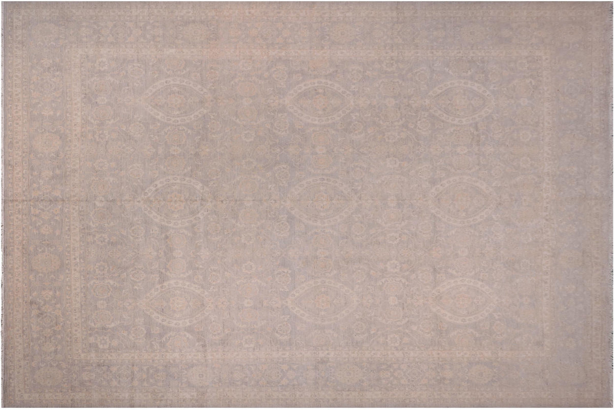 handmade Transitional Kafkaz Brown Gray Hand Knotted RECTANGLE 100% WOOL area rug 12' x 15'