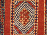handmade Geometric Berjusta Rust Blue Hand Knotted RECTANGLE 100% WOOL area rug 5x7