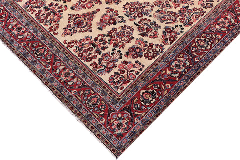 handmade Traditional Antique Beige Red Hand Knotted RECTANGLE 100% WOOL area rug 6 x 9