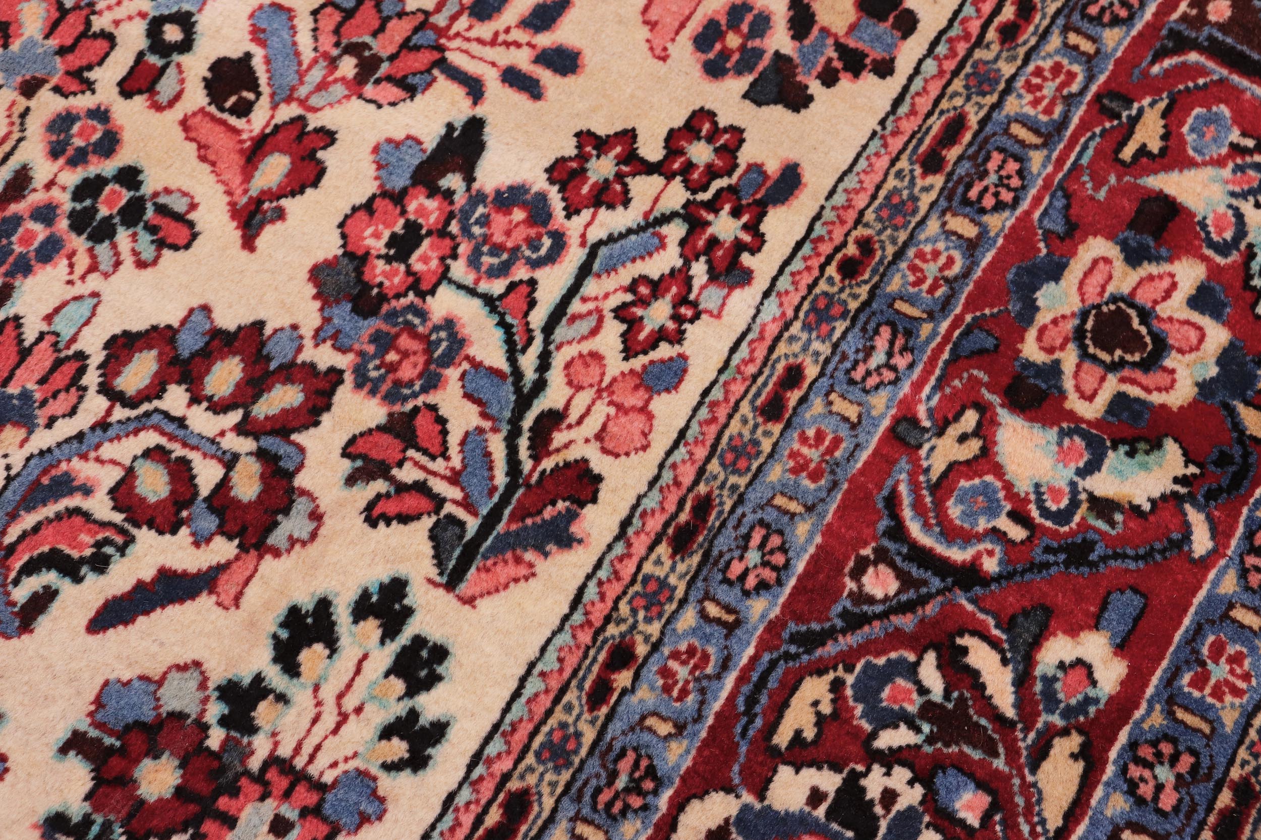 handmade Traditional Antique Beige Red Hand Knotted RECTANGLE 100% WOOL area rug 6 x 9