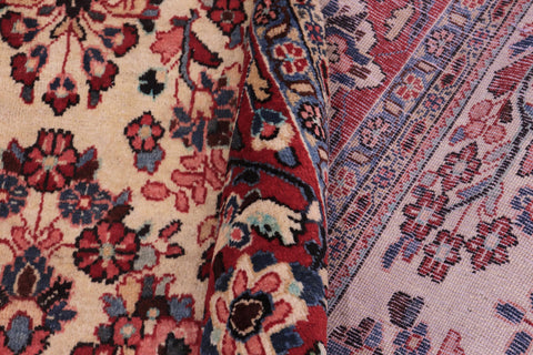 handmade Traditional Antique Beige Red Hand Knotted RECTANGLE 100% WOOL area rug 6 x 9