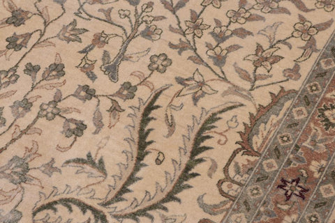 handmade Traditional Design Ivory Tan Hand Knotted RECTANGLE 100% WOOL area rug 12'X18'