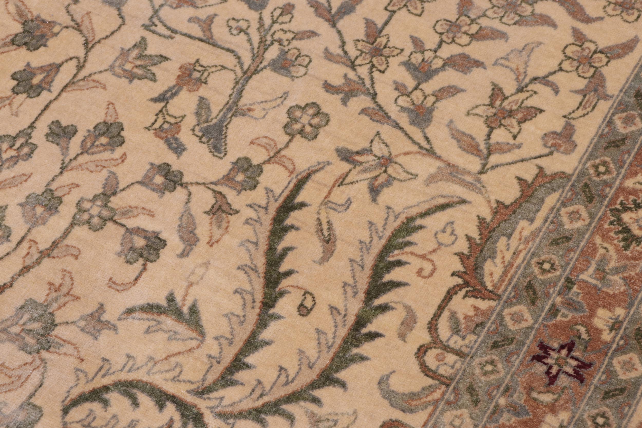 handmade Traditional Design Ivory Tan Hand Knotted RECTANGLE 100% WOOL area rug 12' x 18'