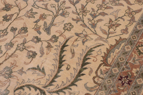 handmade Traditional Design Ivory Tan Hand Knotted RECTANGLE 100% WOOL area rug 12' x 18'