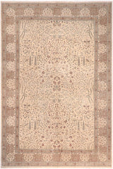 handmade Traditional Design Ivory Tan Hand Knotted RECTANGLE 100% WOOL area rug 12'X18'