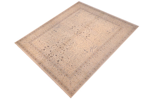 handmade Traditional Design Ivory Ivory Hand Knotted RECTANGLE 100% WOOL area rug 12' x 18'