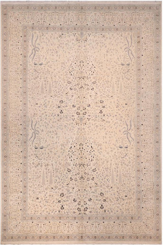 handmade Traditional Design Ivory Ivory Hand Knotted RECTANGLE 100% WOOL area rug 12'X18'
