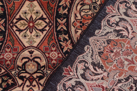 handmade Transitional Paracha Black Gold Hand Knotted RECTANGLE 100% WOOL area rug 8x10