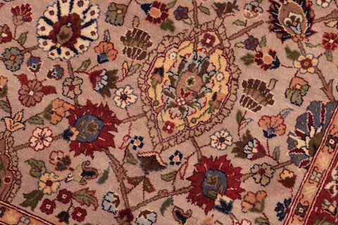 handmade Traditional Tabriz Gray Red Hand Knotted RECTANGLE 100% WOOL area rug 8x10